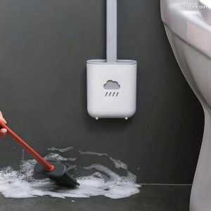 4731 – Brosse de Toilette Anti-fuite d’Eau avec Base en Silicone et Tête Plate