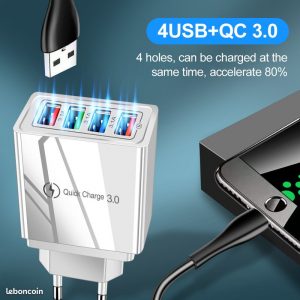 4353 –  Adaptateur Secteur USB Multiple Universel neuf