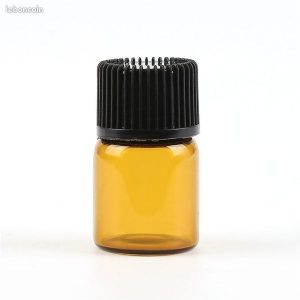 0455 – Flacon 1 ml Mini bouteille en verre ambré neuve