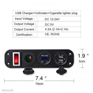 4699 – Panneau De Commutateur De Bateau 5 V 3.1A Double USB neuf
