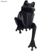 0512 –  Grenouille Statue noir neuve . 22 cm