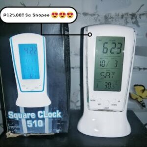6028 – Horloge réveil avec thermomètre et affichage des températures neuve