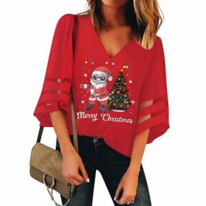 9129 Blouse Noël pour femmes