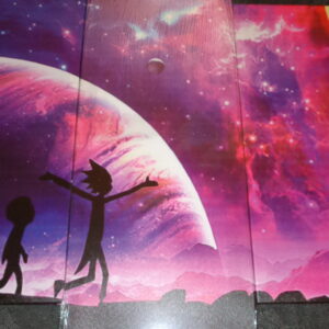 6479 – tableau 5 pièces rick et morty 150 x 80 cm neuf