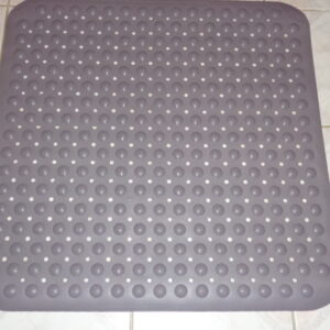 6566– Tapis Fond de douche antidérapant Caoutchouc 80 x 80 cm Gris neuf