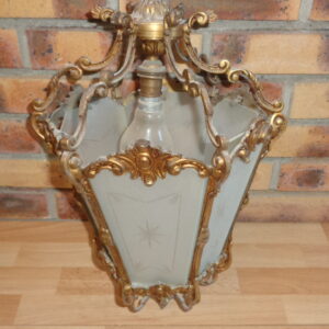 6615 – Lustre ancien en Bronze et verre