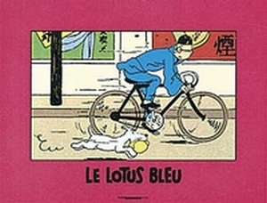 0001 – Poster Tintin Le Lotus Bleu vélo neuf