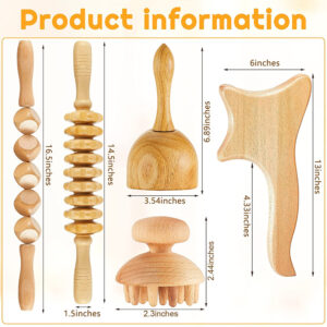7191 – Outils de massage de thérapie du bois neufs
