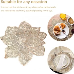 7345 – Lot de 6 sets de table lavables Argent + or, 42 x 42 cm neufs