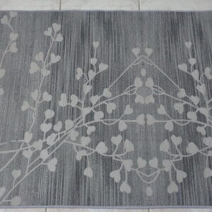 7503 – tapis gris fleur 120 x 80 cm neuf