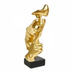 7686 – Sculpture De Visage doré neuve