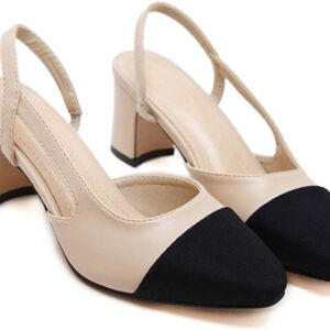 7808 – Chaussures pour femme à talons bicolores neuves