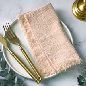 7774 –  10 serviettes de table réutilisables en gaze de coton neuves