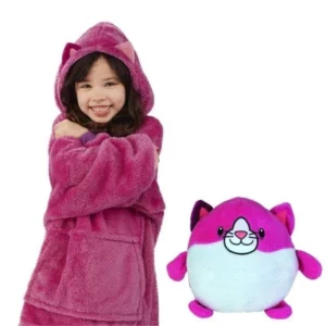 7771 – sweat Sherpa à capuche en peluche douce chat pour enfants neuf