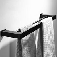 7885 – Porte-serviettes double noir mat 50 cm neuf