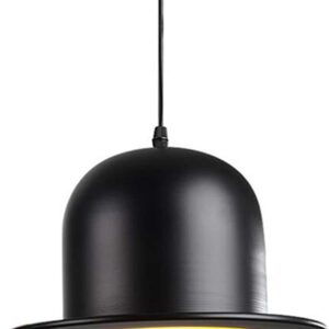 7932 – Lampe suspendue chapeau melon noir neuf en l’état