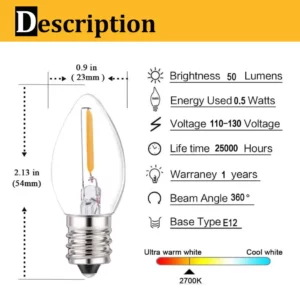 8131 – ampoule à filament vis E12 neuve