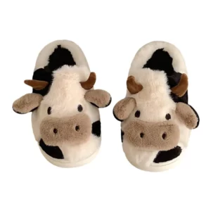 8149 – pantoufles en peluche chaudes unisexes de vache T 38 neuves