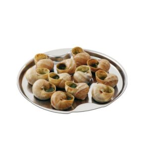 8402 – 4 Assiettes À Escargots En Inox – 12 Empreintes neuves