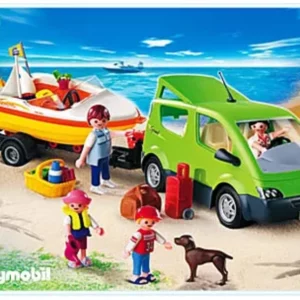 Playmobil 4144 Voiture familiale avec remorque porte bateaux neuf