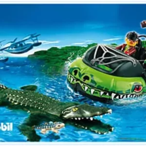 Playmobil 4446 Braconniers et aéroglisseur avec alligator neuf