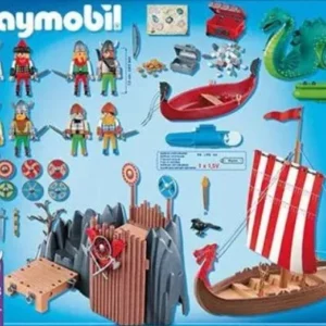 Playmobil 5003 Drakkar et Campement Vikings neuf
