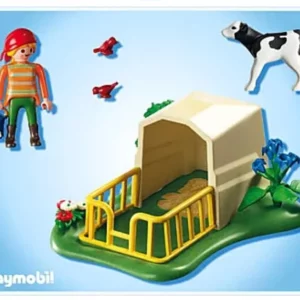 Playmobil 5124 Abri avec veau et fermière neuf