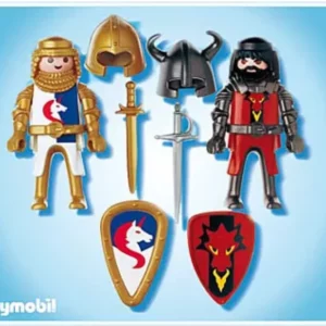 Playmobil 5815 Duo Chevalier Dragon rouge et Chevalier Licorne neuf