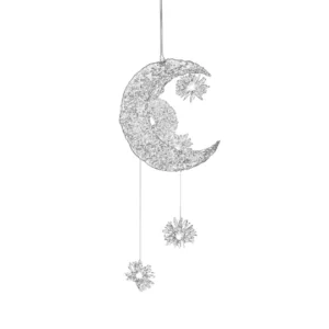 8469 – Plafonnier  en Forme D’étoile et Lune argenté neuf