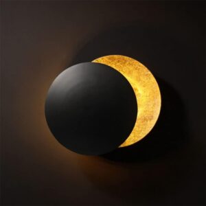 8615 – Applique Murale LED Rotative à Eclipse noire et Dorée neuve