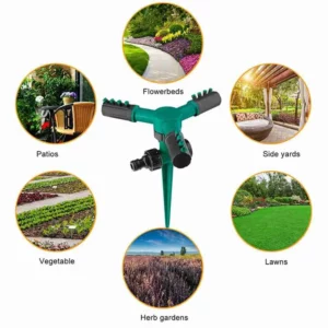 8684 – Arroseur de jardin de pelouse, rotation de 360 ​​degrés vert neuf