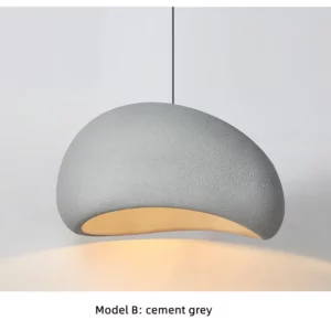 8757 – lampe à suspension de style rétro japonais 30 cm gris clair neuve