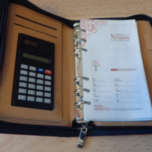 8796 – Portfolio – Bloc-Notes rouge en Cuir PU  avec Calculatrice neuve