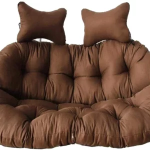 8833 – Coussin marron de balançoire 2 places extérieur neuf