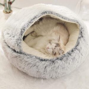 8819– Lit igloo gris semi-fermé pour chat et petit chien 60 cm neuf