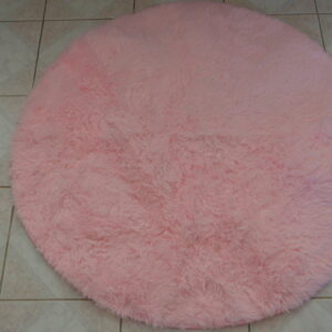 8885  Tapis rond rose 120 cm neuf