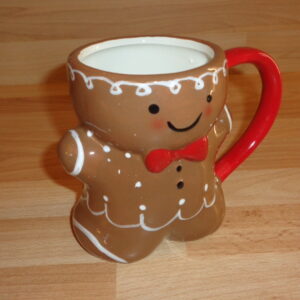 8995– Tasse en céramique avec bonhomme en pain d&rsquo;épices neuve