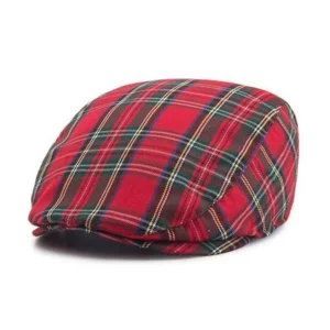 0240 – Casquette Plate à carreaux rouge neuve