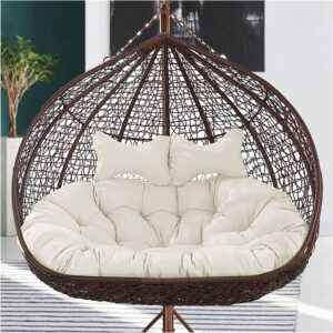 8828 – Coussin blanc de balançoire 2 places extérieur neuf