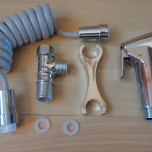 0313 – Kit de pistolet pulvérisateur de WC et bidet de toilette  argenté neuf