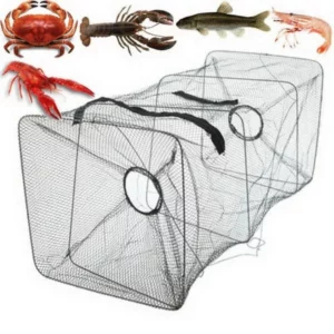 0557 – Filet de pêche pliable, piège à poissons 50 x 22 x 22 cm neuf