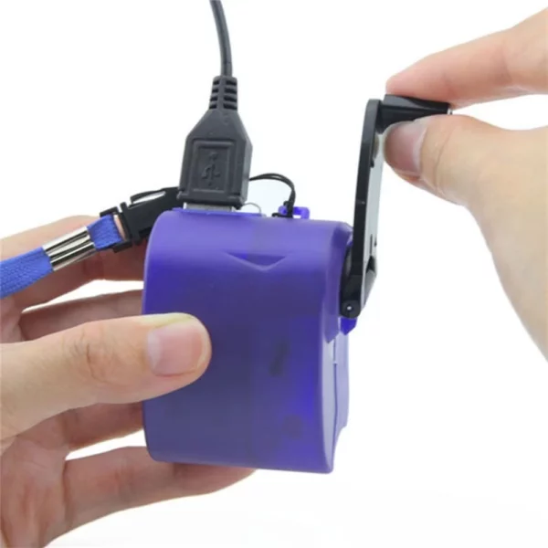 0467 –7230 - Chargeur d’urgence USB à manivelle neuf – Image 2