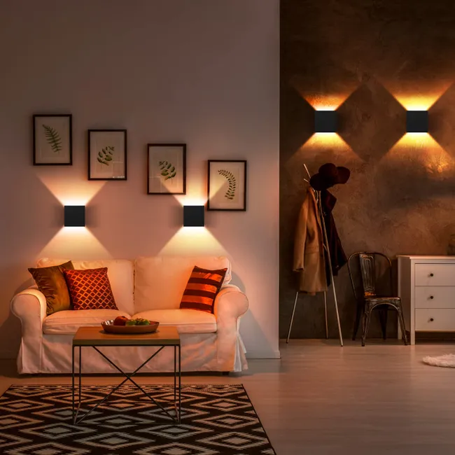 0521 – Lot de 2 appliques murales noirs d'intérieur neuves – Image 10