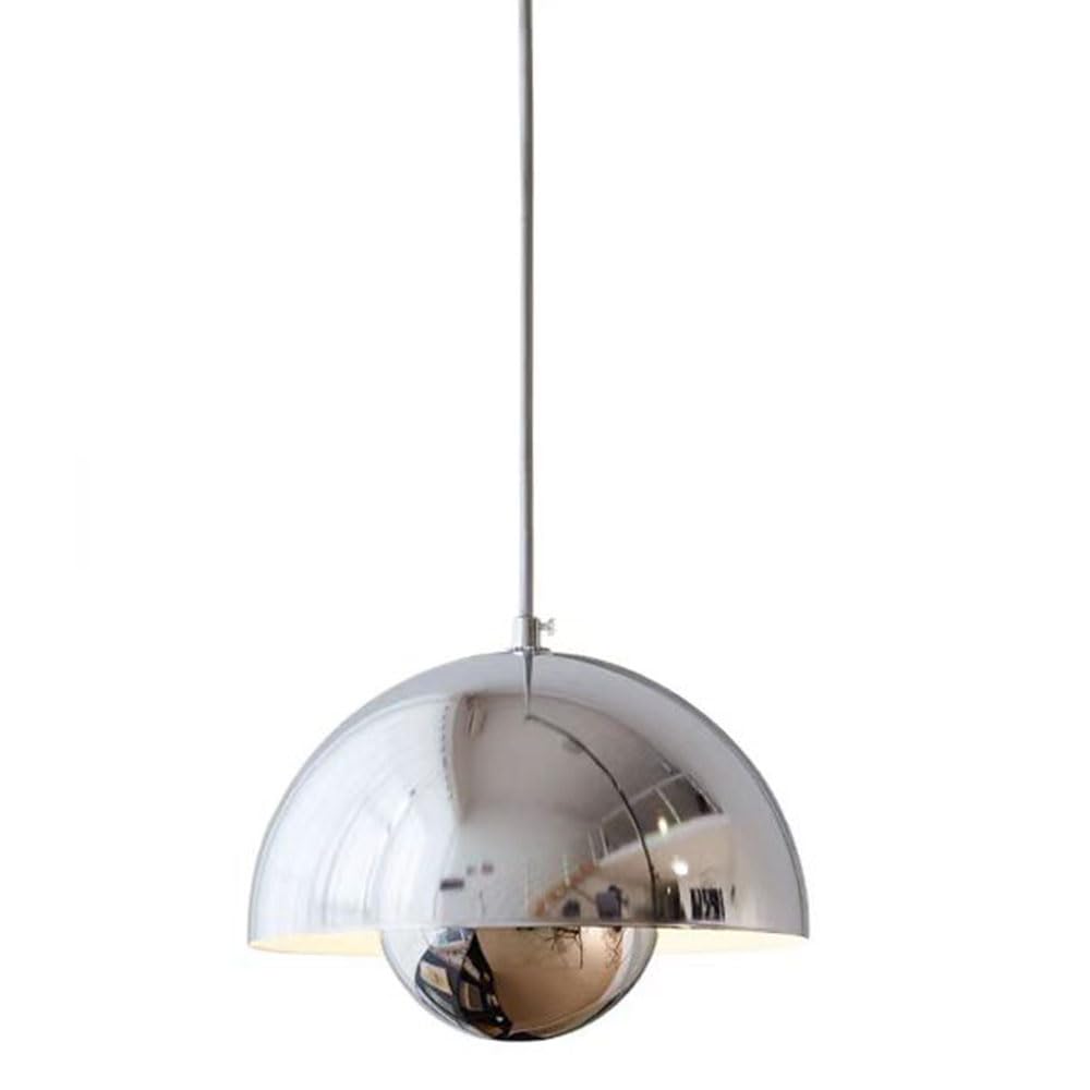 0653 – Lampe suspendue moderne en forme de bouton de fleur chrome neuve – Image 2