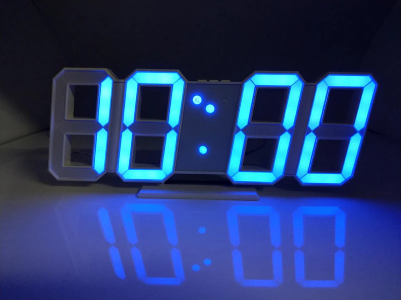 0649 – Réveil blanc numérique 3D LED avec affichage de la température neuf – Image 5
