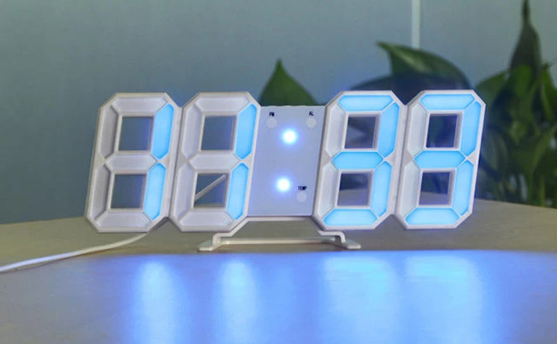 0649 – Réveil blanc numérique 3D LED avec affichage de la température neuf – Image 6