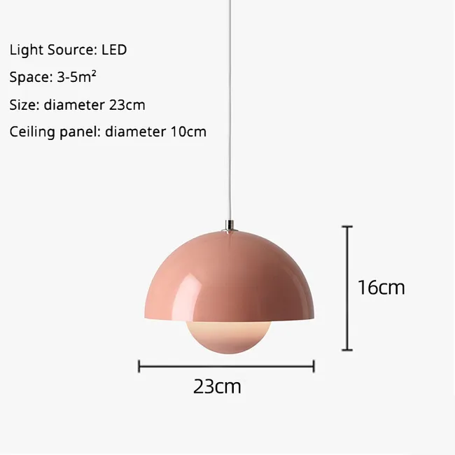 0689 – Lampe suspendue moderne en forme de bouton de fleur rose neuve – Image 7