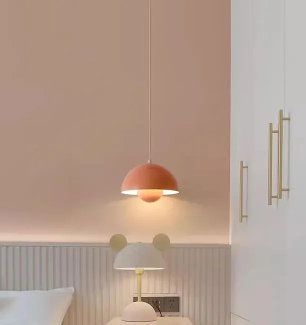 0689 – Lampe suspendue moderne en forme de bouton de fleur rose neuve – Image 5