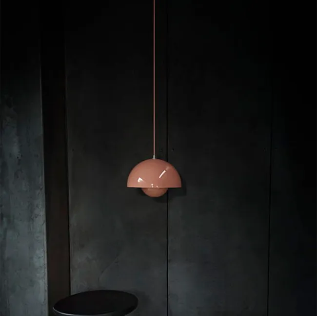 0689 – Lampe suspendue moderne en forme de bouton de fleur rose neuve – Image 3