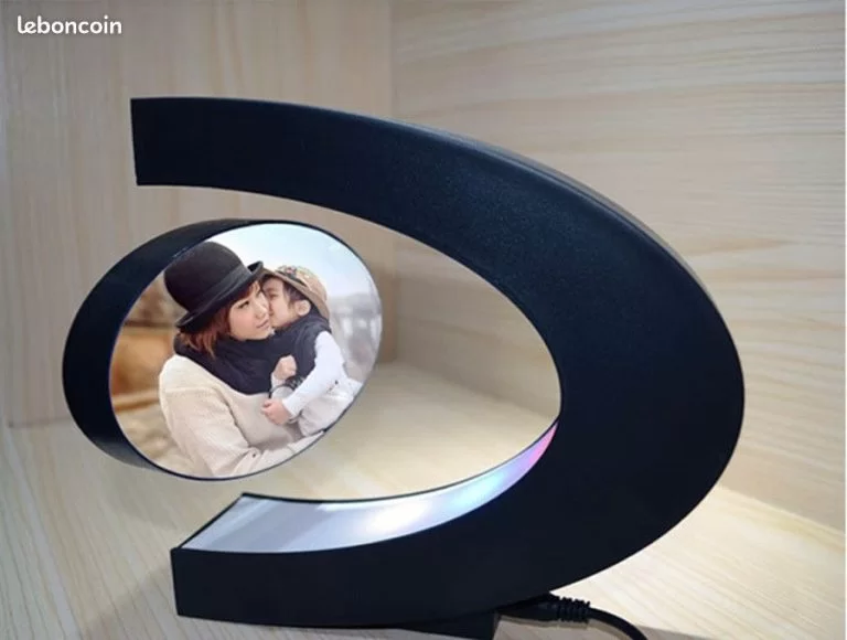 1086 – Cadre Photo flottant électronique à lévitation magnétique, avec lumières LED neuf – Image 4